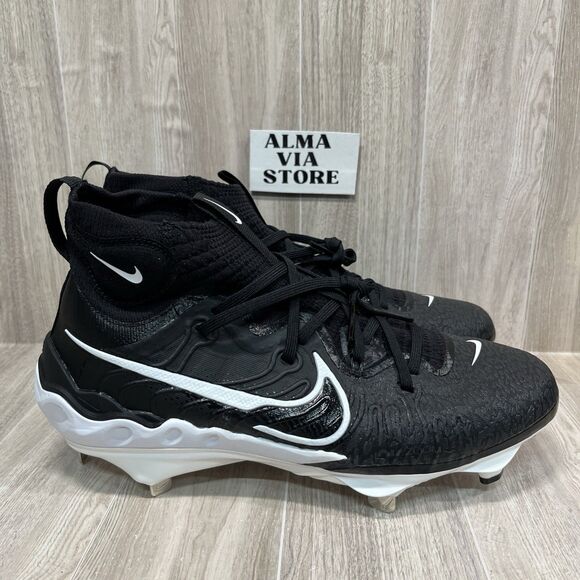Nike Alpha Huarache NXT ‘Black White’ Baseball Cleats New DJ6517-001 Men's sz 13 - Picture 1 of 8